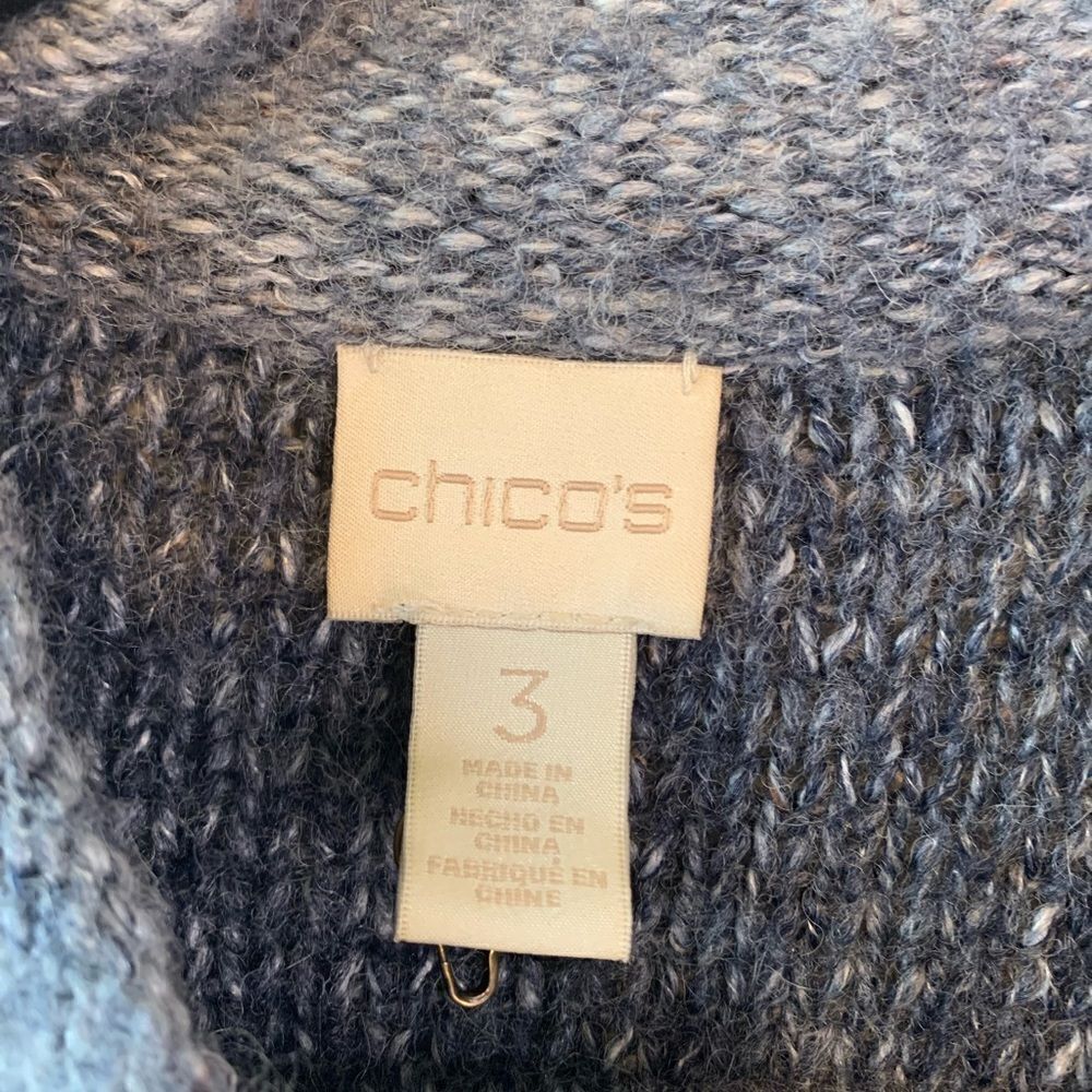 Space-Dyed Blue Zip-Up Sweater size 3 (L) - Picture 5 of 10